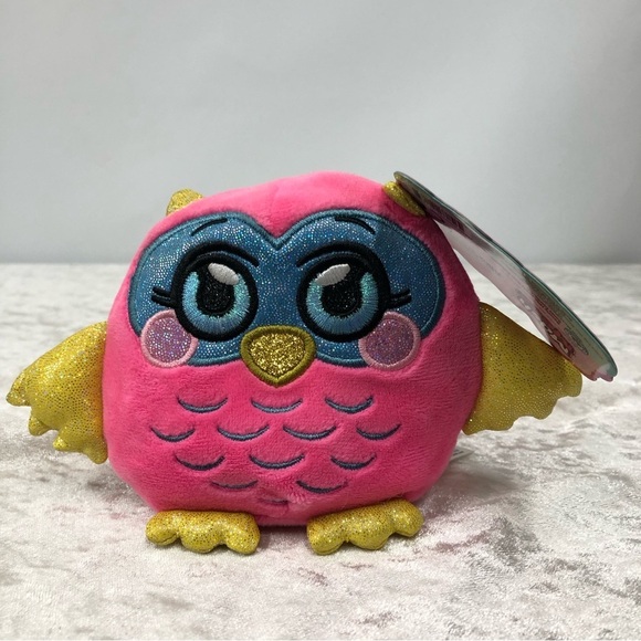 Mushmeez Pink Owl Squeezy Squishy Moldable stuffed animal plush toy - Picture 1 of 8
